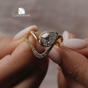Pear Lab Grown Diamond Engagement Ring, 1-2 CT, Wedding Ring, Anniversary Gift, Solitaire Diamond Ring for her, Gift for her, Proposal ring