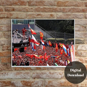 Ferrari F1 Poster, Formula One Print, Ferrari F1 Car Wall Art, Tifosi Monza, Minimalist Hamilton Leclerc Sign, Ferrari Racing Team, Download