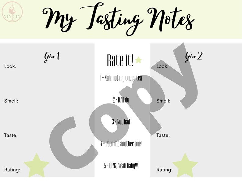 Gin Tasting Party Kit Etsy