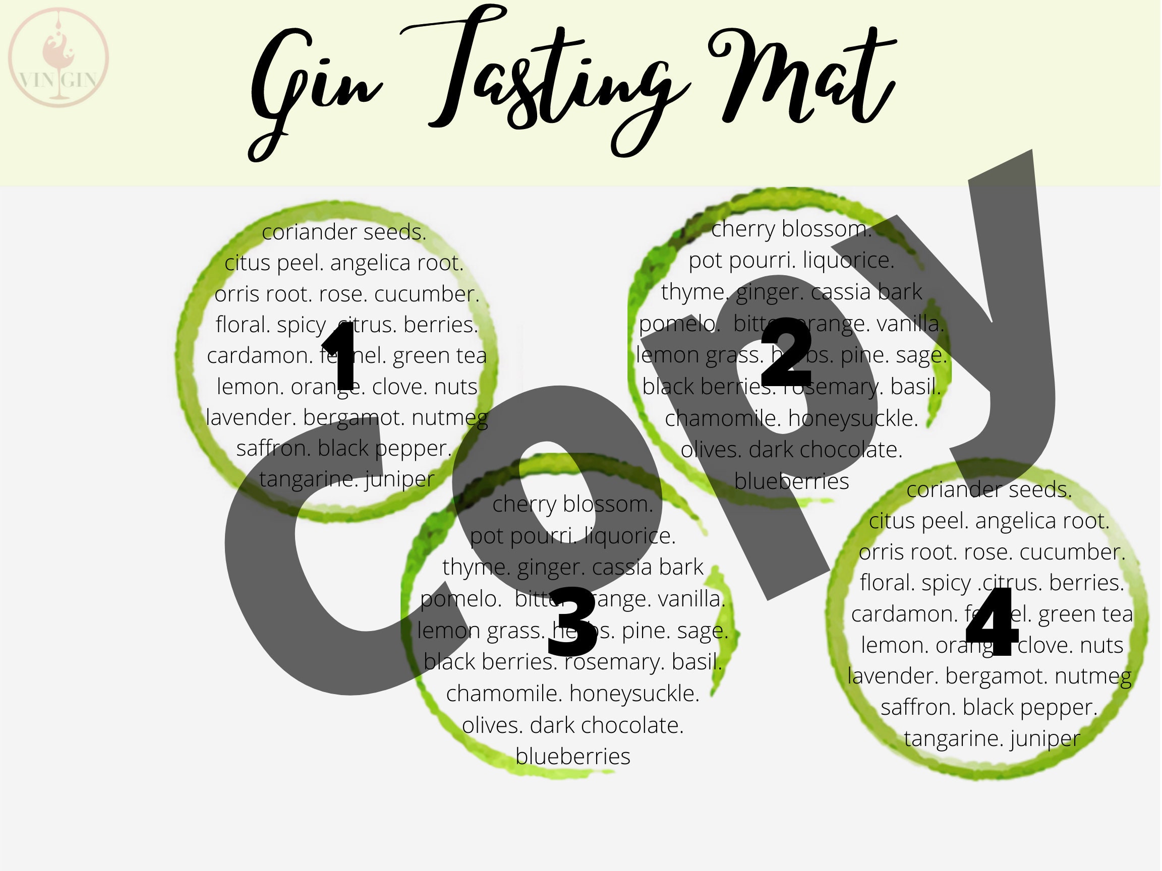 Gin Tasting Party Kit Etsy