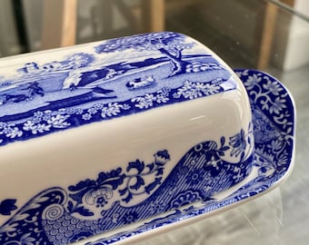 ceramic oil storage Butter dish blue-white Made in the GDR