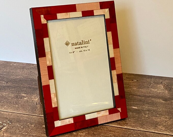 Natalini Red and Pink Marquetry Photo Frame Made in Italy Etsy