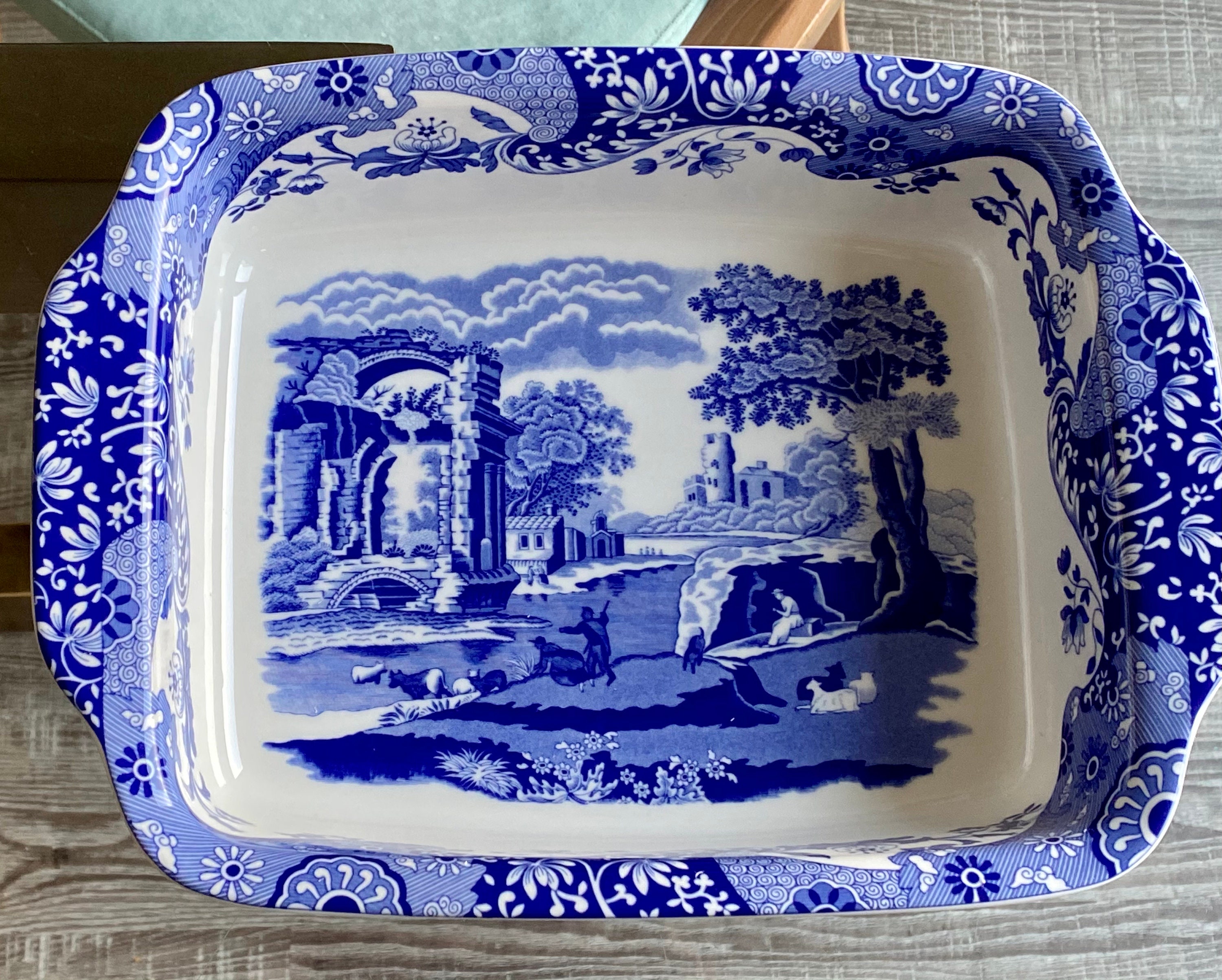 Spode Blue Italian Rectangular Dish 30cm Etsy