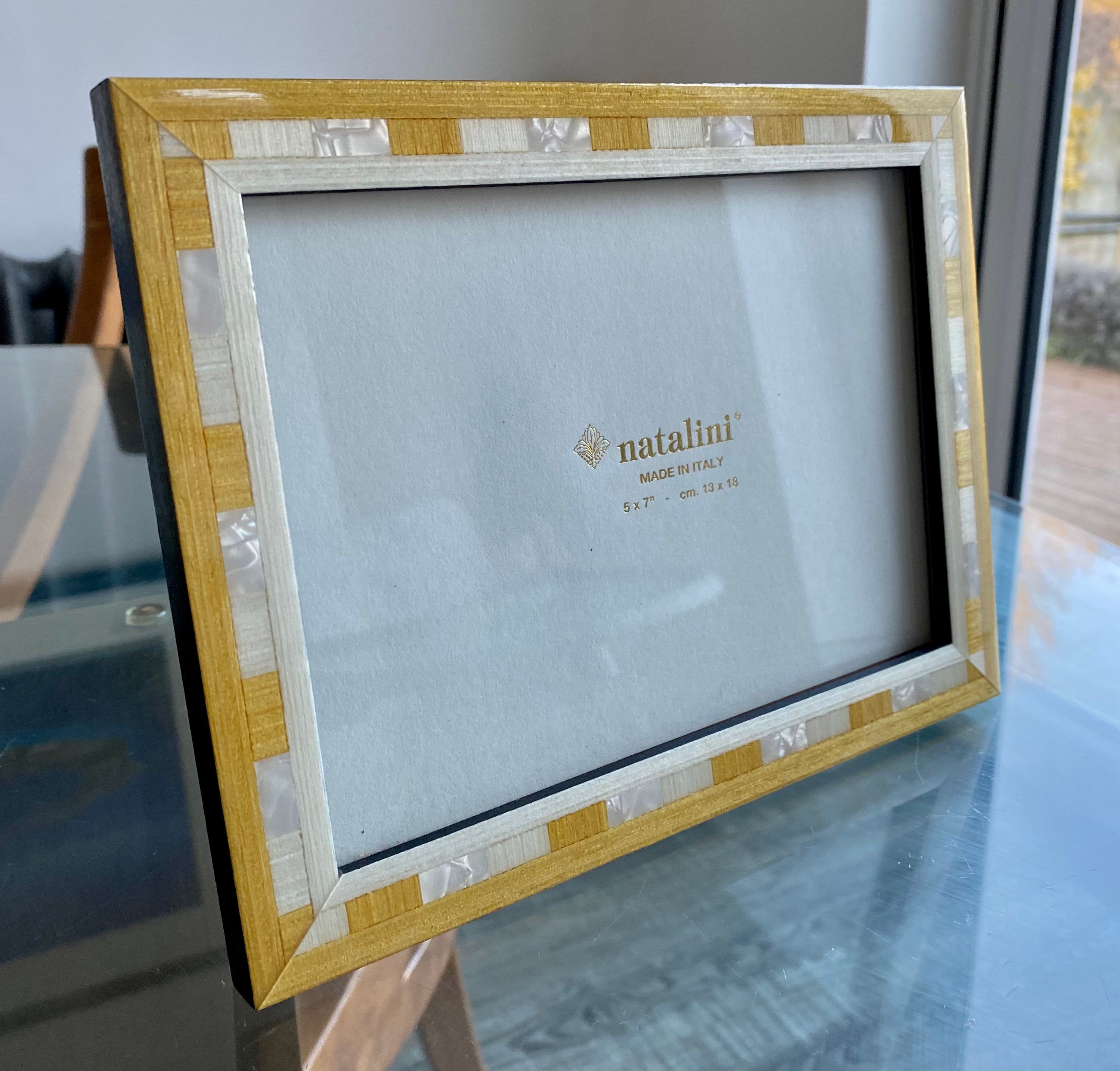 Natalini Bias Yellow Picture Frame - 20x25 Inches, Wood With Glossy Finish, Velour Back, Made In Italy