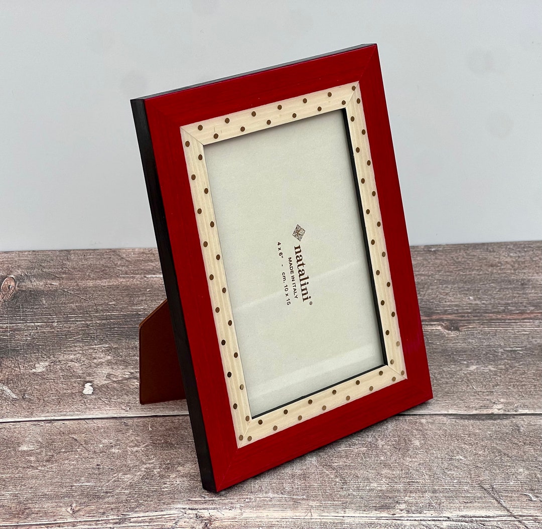 Natalini Red and Gold Spot Photo Frame, Made in Italy, 4x 6 Etsy