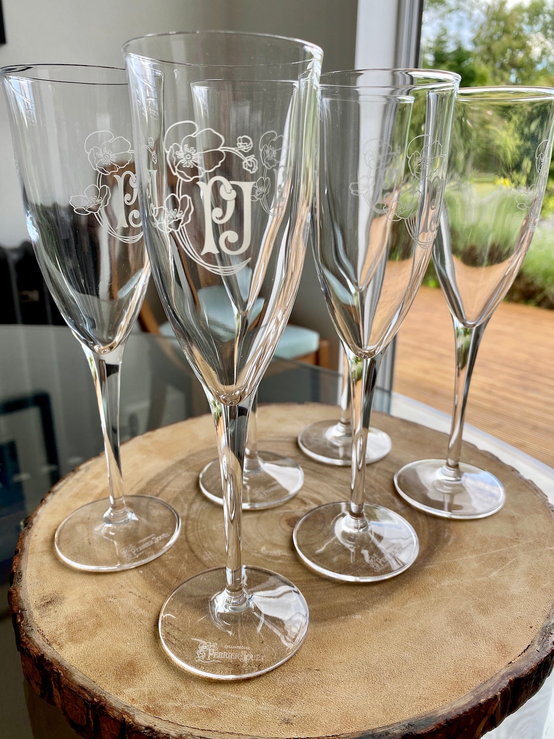 2 Perrier Jouet Champagne Glasses Etsy