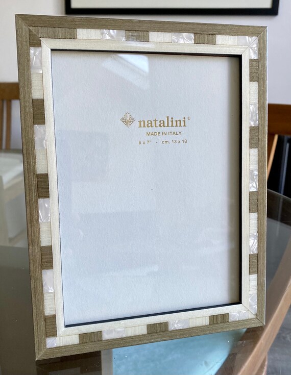 Natalini Mira Grigio Hand Made Italy Marquetry Gray Photo Picture Frame 