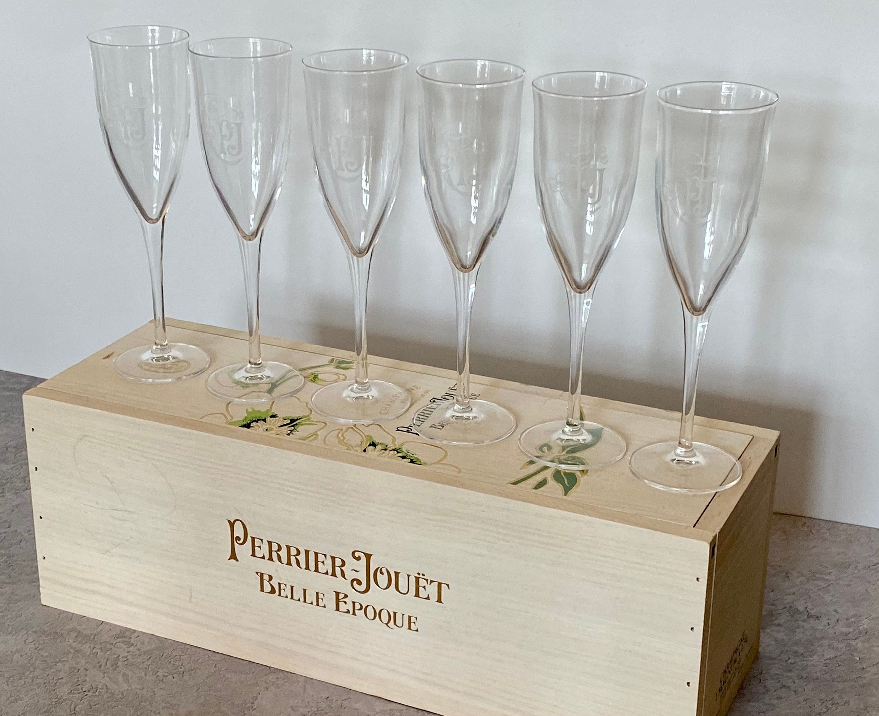 2 Perrier Jouet Champagne Glasses Etsy