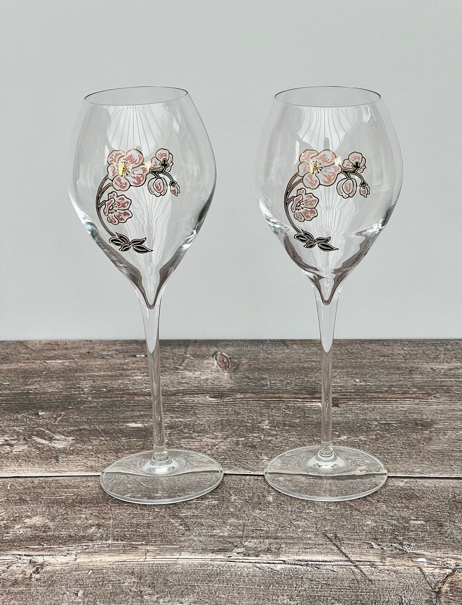 2 Verres à Champagne Perrier Jouet Rose Belle Époque 28.5cl Etsy France