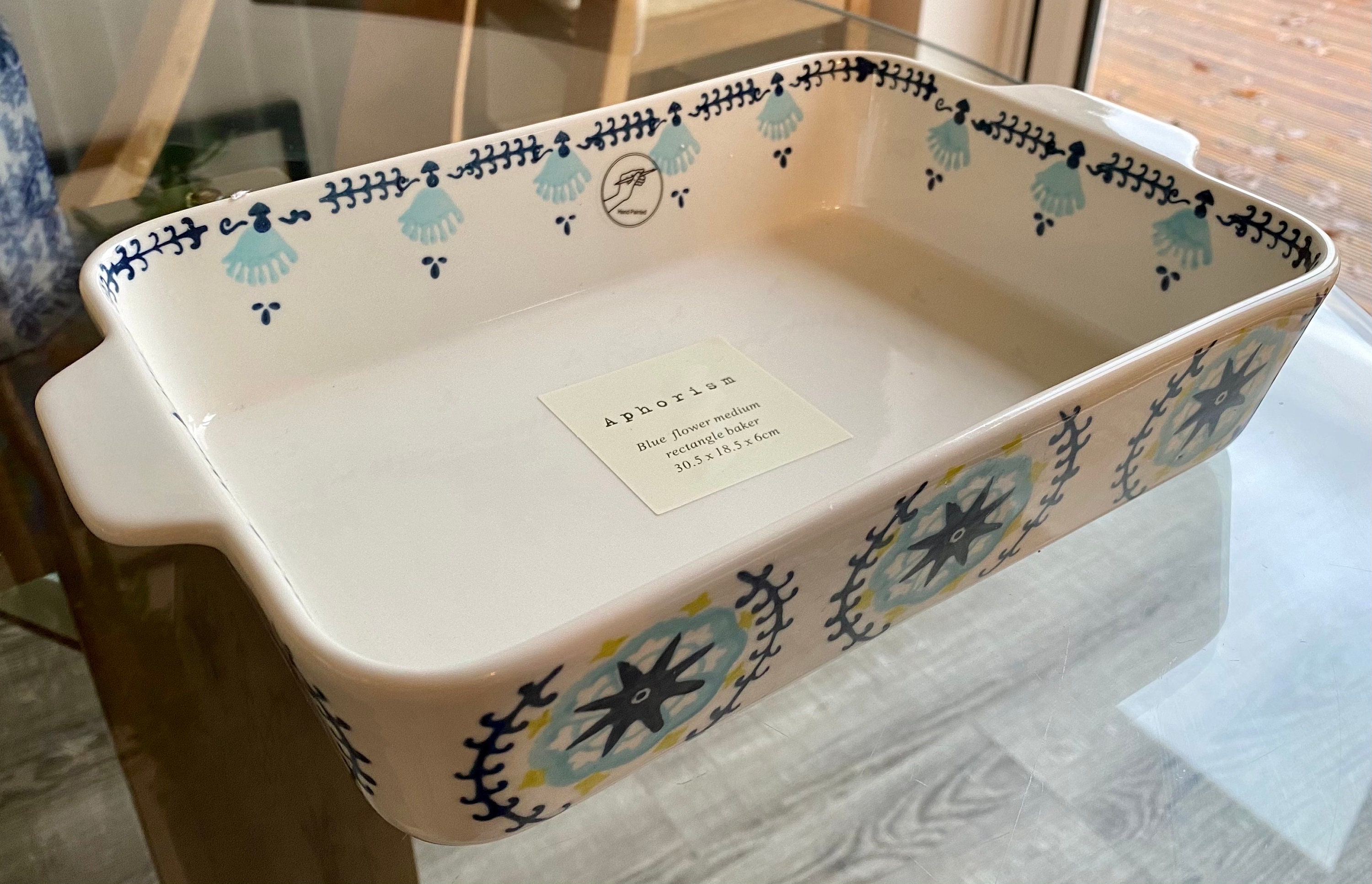 Medium Flower Patterned Baking Dish 25.5cm x 18cm Etsy