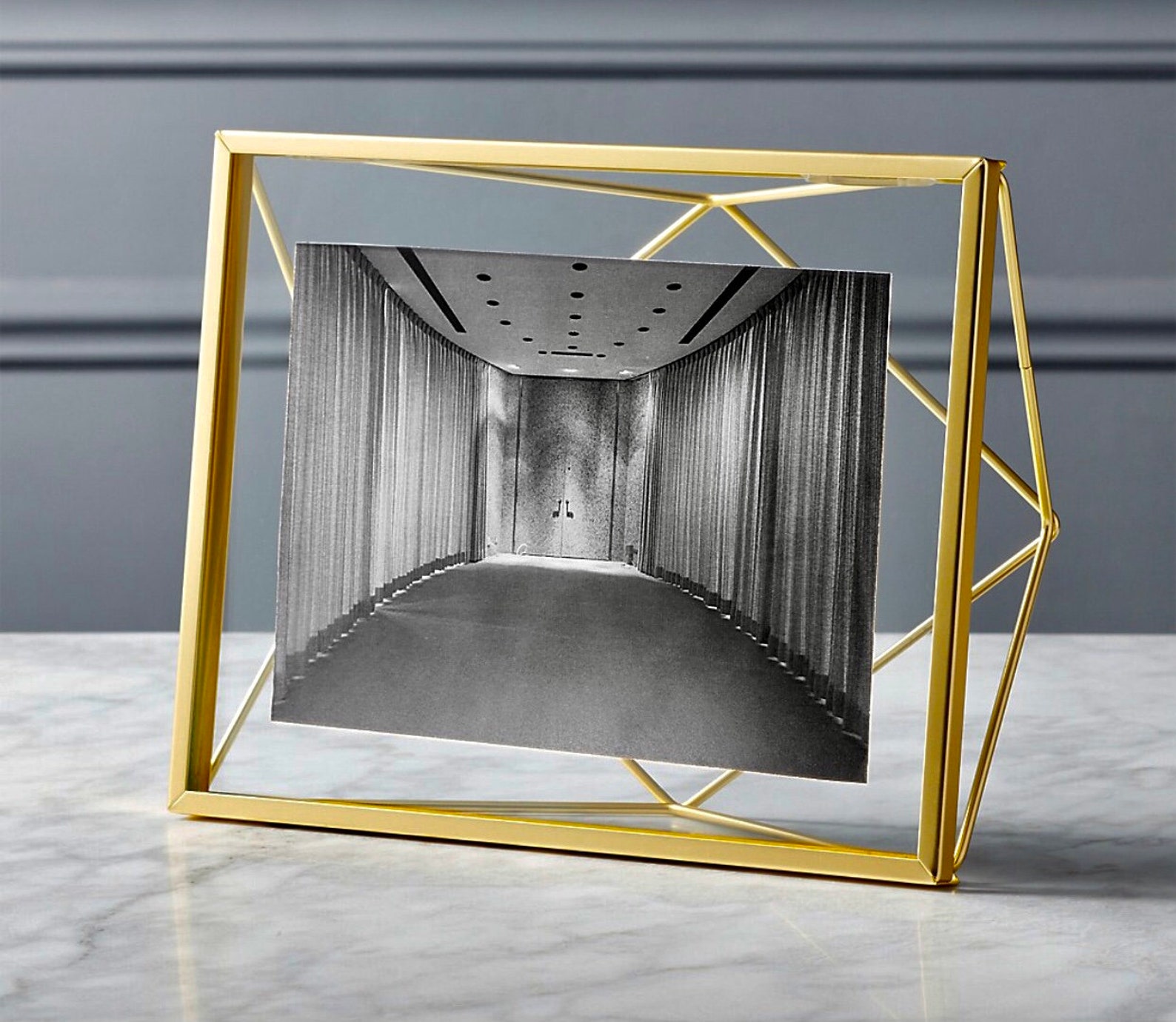 Gold Tone Geometric Photo Frame 5 x 7 Etsy