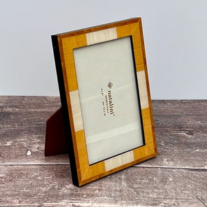 Yellow Marquetry Photo Frame, made in Italy, 4"X 6"