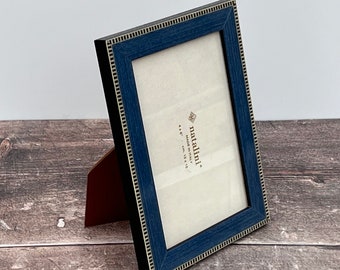 Natalini Blue with Chequered Border Photo Frame, made in Italy, 4"X 6"
