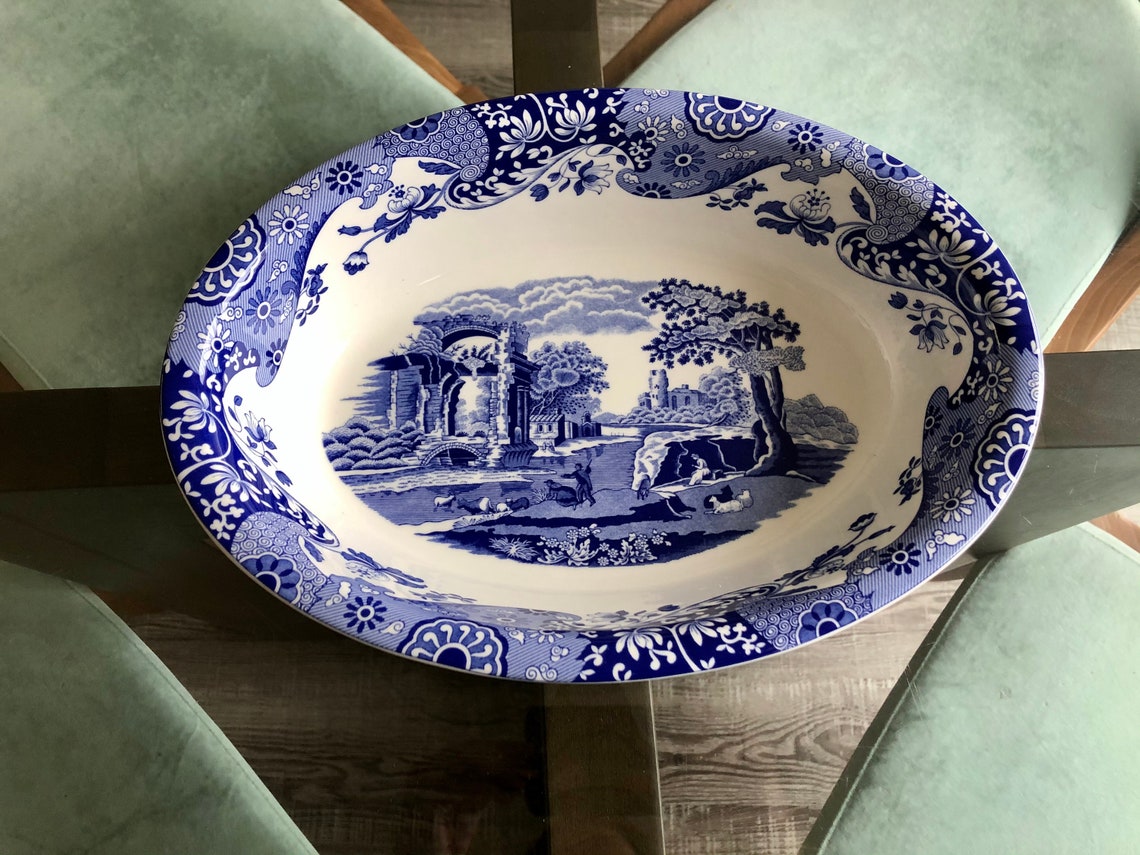 Spode Blue Italian Oval Baking Dish 32cm Etsy