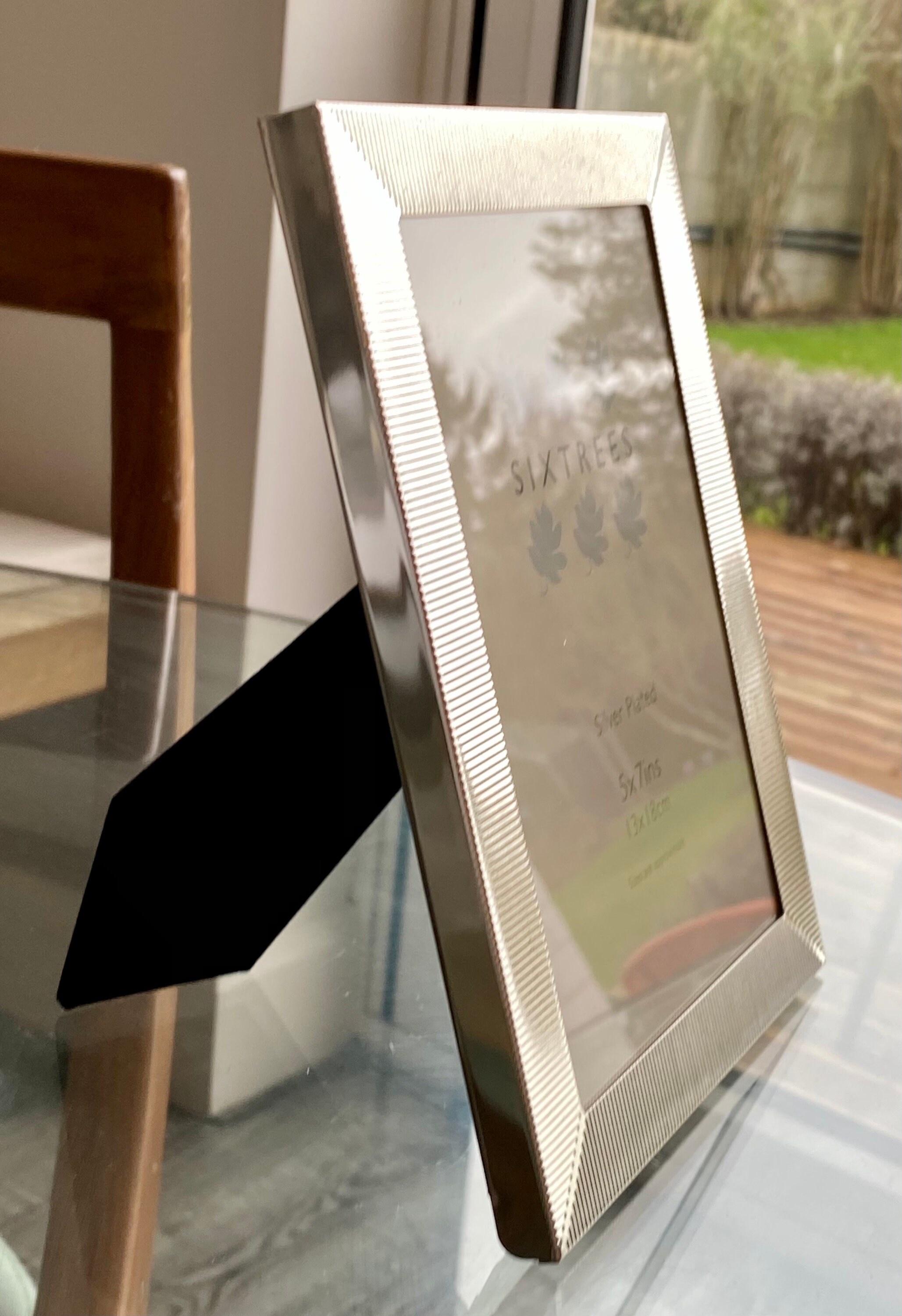 Sixtrees Silver Plated Ribbed Photo Frame 5 x 7 Etsy