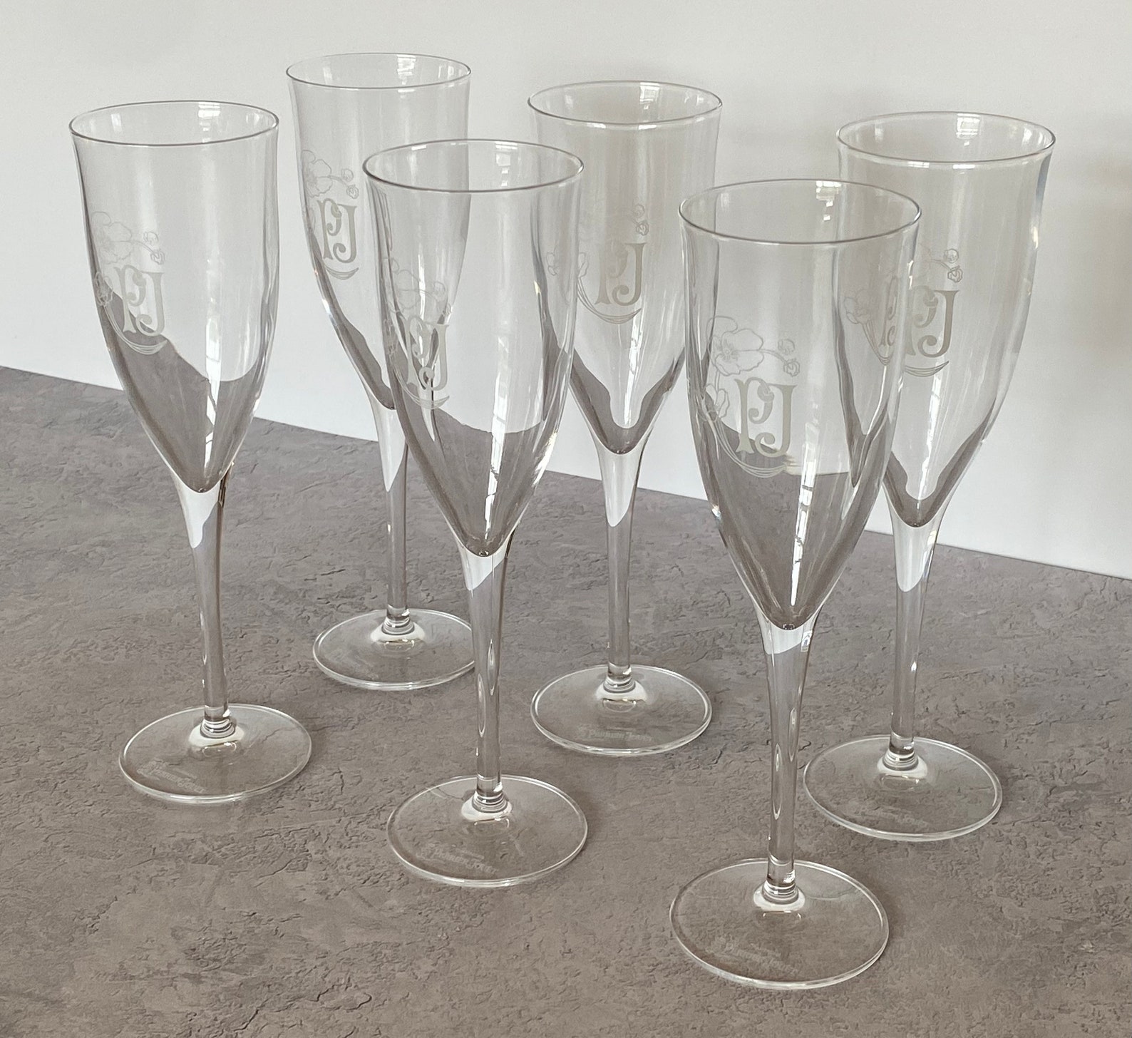 2 Perrier Jouet Champagne Glasses Etsy