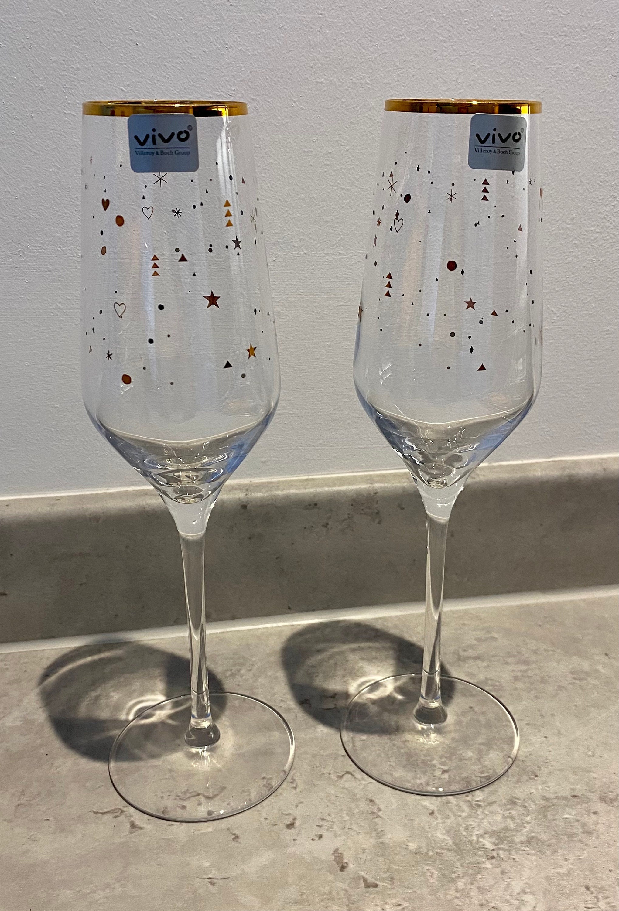 Vivo by Villeroy & Boch Star Patterned Champagne Glasses Set Etsy