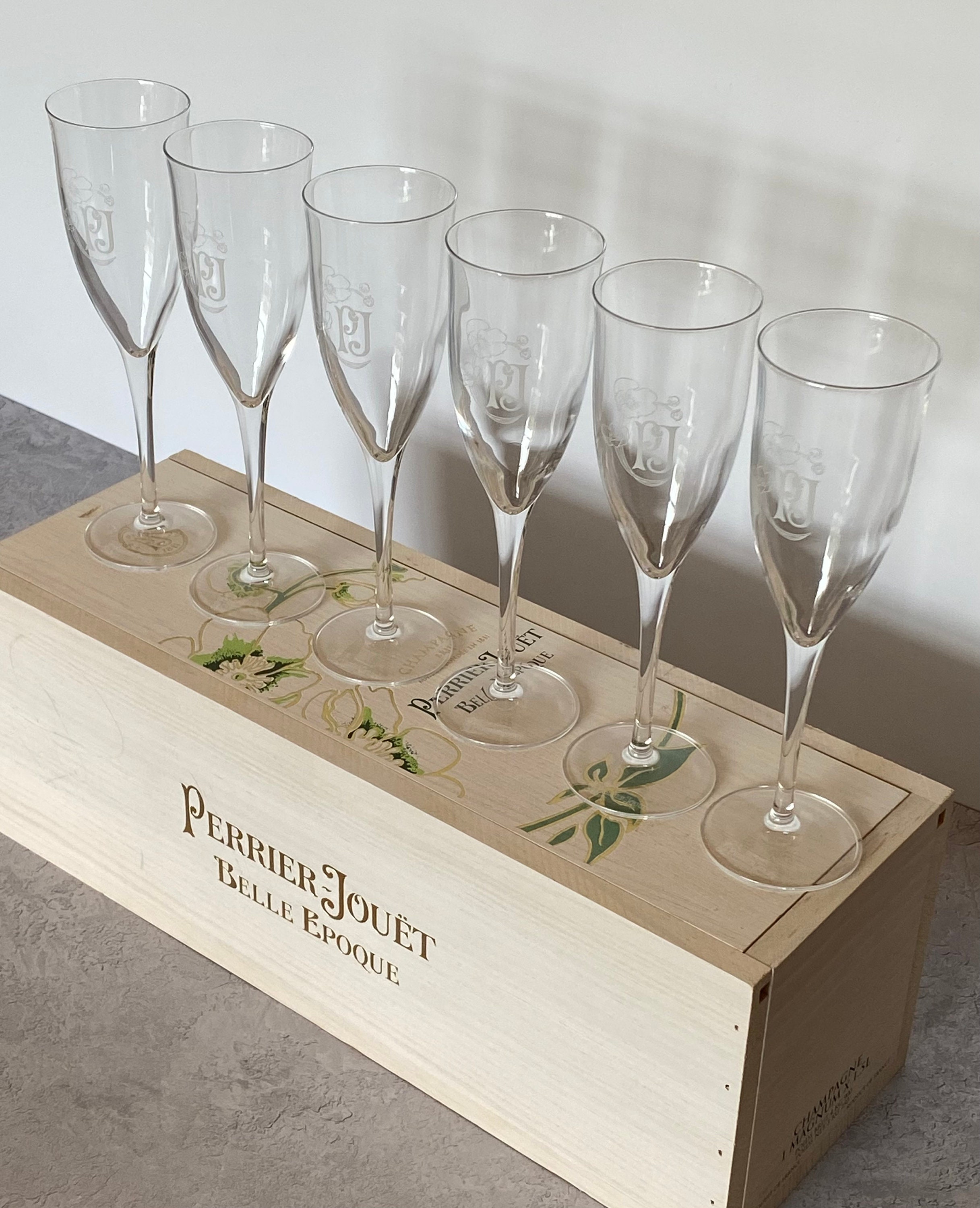 2 Perrier Jouet Champagne Glasses Etsy