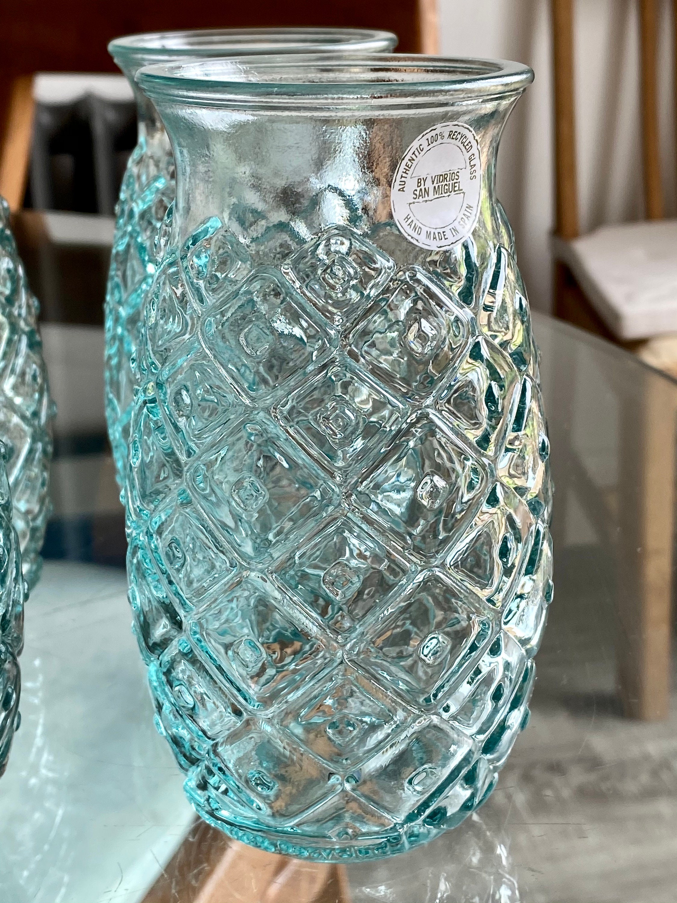 Green Recycled Patterned Glass Tumbler Etsy