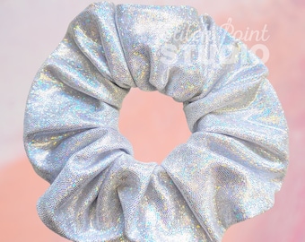 Extra large sparkly scrunchie, suitable for dance, foil shine stretchy dance fabric, bun wrap