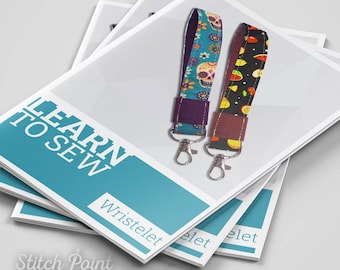 Learn to sew, wristlet x2, beginner or intermediate project with choice of cotton fabric, perfect gift for crafty people