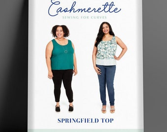 Cashmerette springfield top plus size sewing patterns for curves, paper pattern