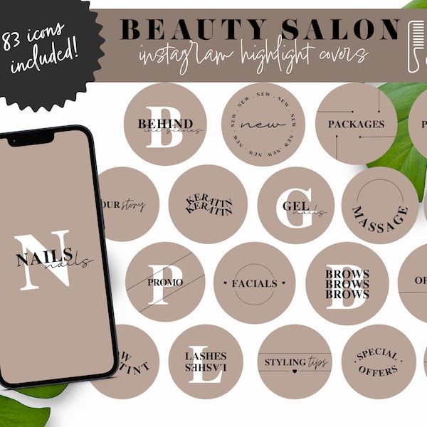 Schoonheidssalon Instagram Highlight Covers, Bruine Schoonheidsspecialiste Sjablonen, Wimpers Minimalistisch Canva Story Icoon, Boho Medical Spa Branding Stickers