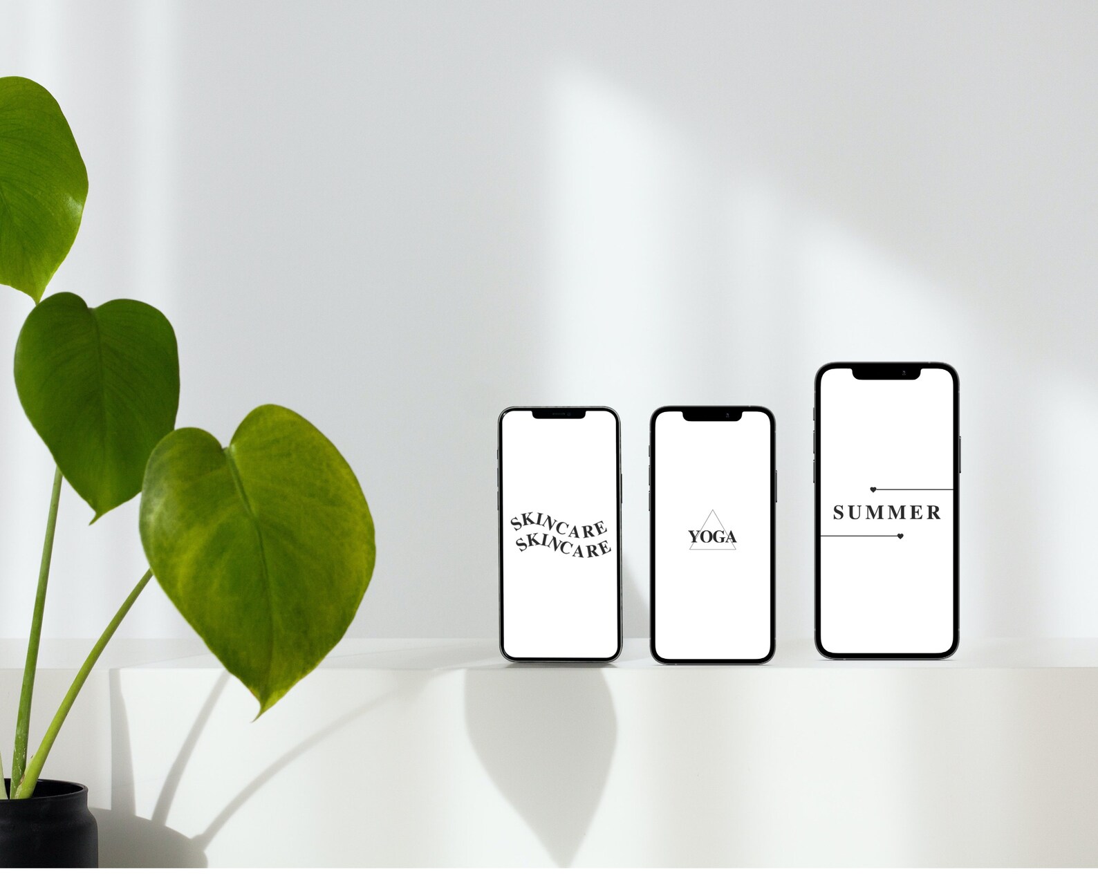 White Instagram Highlight Covers With Letters, Black Story Icons Words, Bright Minimalist Canva