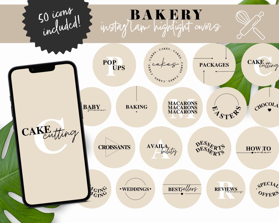 Bakery Instagram Highlight Covers With Letters Baking Etsy