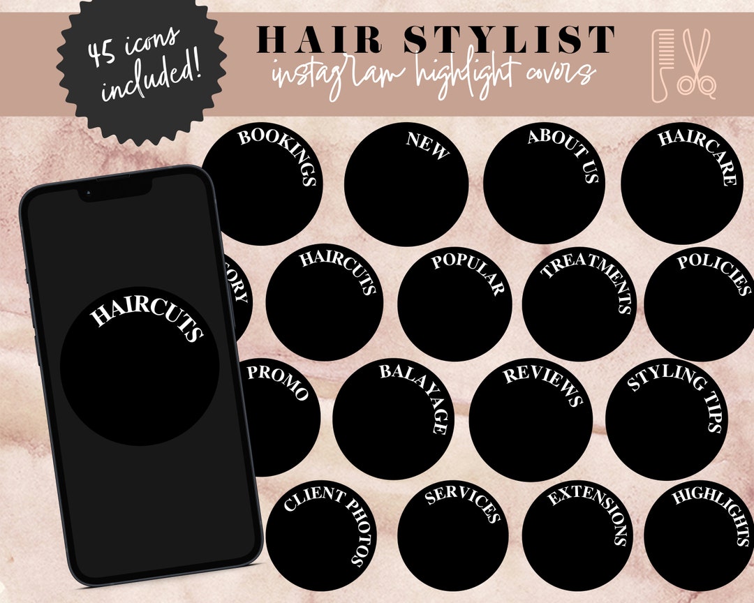 Hairstylist Instagram Highlight Covers With Letters, Hair Salon ...