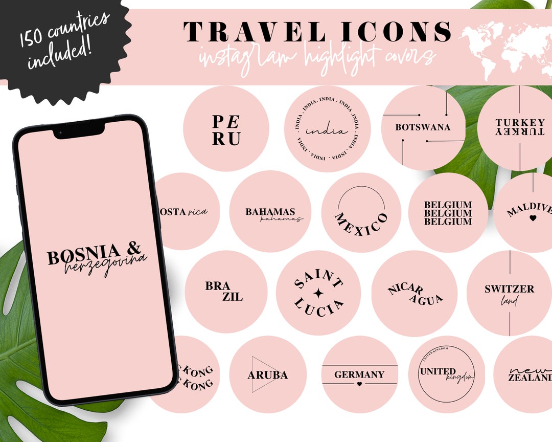 Travel Instagram Highlight Covers, Travel Agent Logo, Destination Story ...