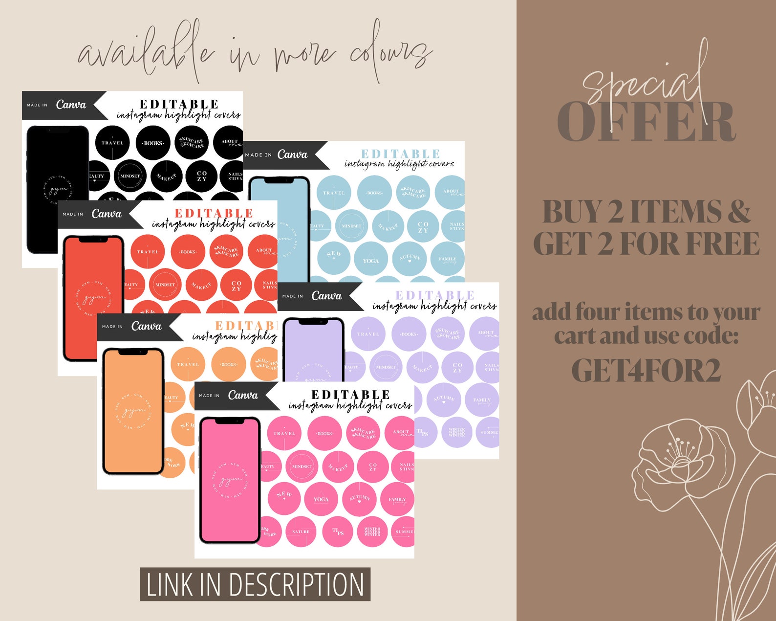 Brown Instagram Highlight Covers With Letters Modern Story - Etsy