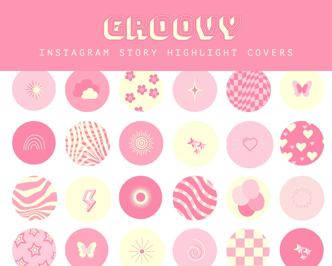 32 Groovy Instagram Highlight Covers 80s Pink Retro Instagram - Etsy