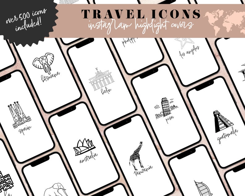 Travel Instagram Highlight Covers, Countries Instagram Story Icons, Travel Agent Logo, Voyage Europe Cities Stickers, Travel Blogger Icons