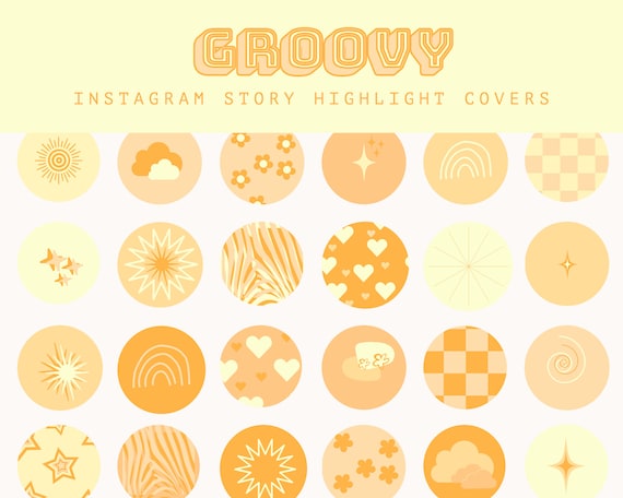32 Groovy Instagram Story Highlight Covers Retro Instagram - Etsy