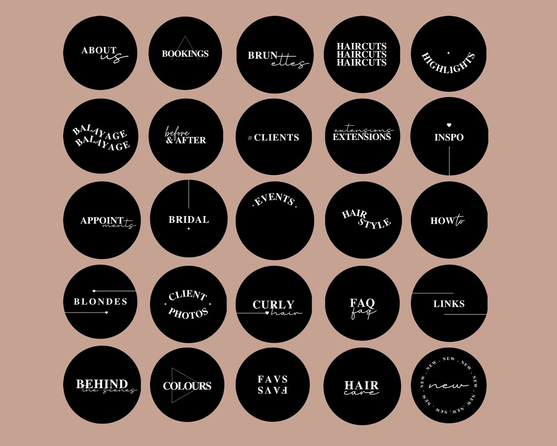 Hairstylist Instagram Highlight Covers With Letters Hair Etsy