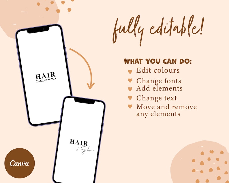 Hairstylist Instagram Highlight Covers with Letters, Hair Salon Templates, Hair Care Minimalist Canva Story Icons, Beauty Salon Branding