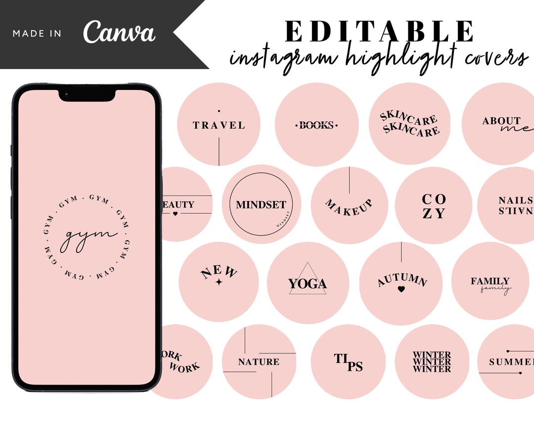 Pink Instagram Highlight Covers With Letters Boho Modern - Etsy