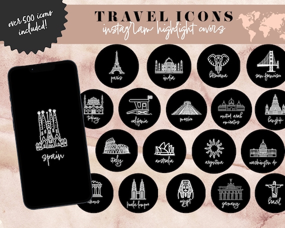 Travel Instagram Highlight Covers, Countries Instagram Story Icons, Travel  Agent Logo, Voyage Europe Cities Stickers, Travel Blogger Icons 
