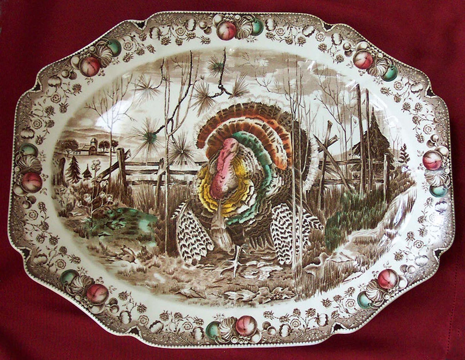 Johnson Bros. 1950s His Majesty 20inch oval Turkey Platter Etsy