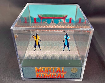 Cubo de sombras inspirado en Mortal Kombat - MK 1992 Scorpion vs Sub Zero