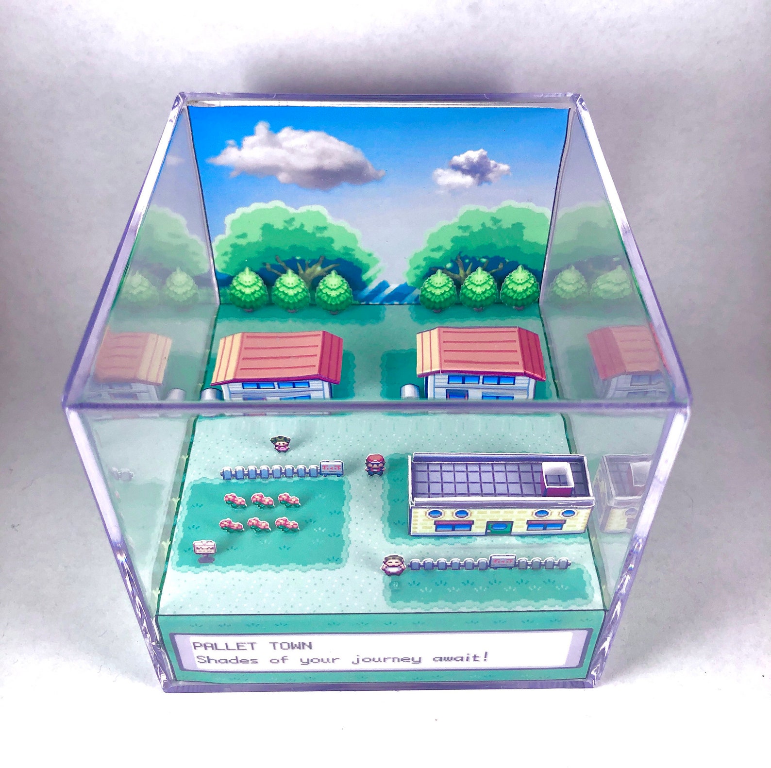 Pokemon box Pallet Town 3D box diorama from Pokemon Fire Etsy
