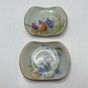 Vintage Hand Painted Trinket Dishes, Set of 2