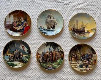 Vintage Columbus Discovers America: the 500th Anniversary Collectable Plates,  byWS George