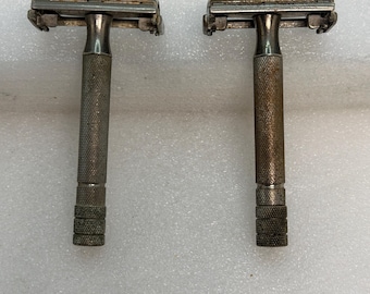 Vintage Gillette Safety Razors, 1952 Model Y1,Set of 2
