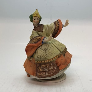 Vintage Siamese Ceramic Music Box Figurine
