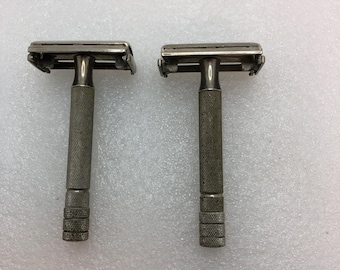 Vintage Gillette Razors, 1948-1950 with notch, Set of 2