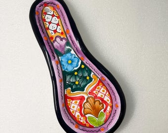 Vintage Mexican Talavera Spoon Rest