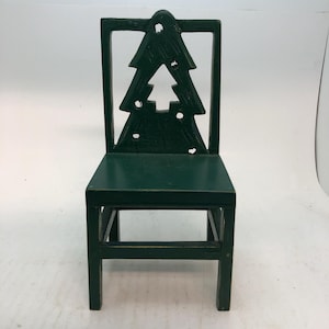 Vintage Wooden Doll Chair, Christmas theme