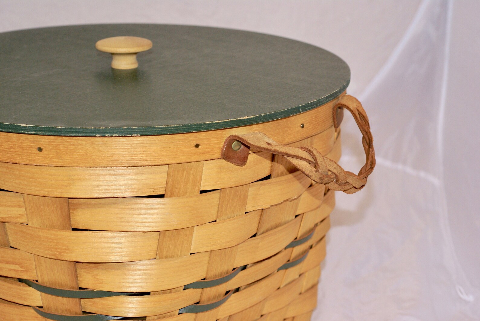 Hand Made Basket by Peterboro With Lid Etsy UK